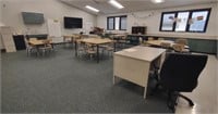 Teachers Desk (30"×60"×30") 2 & Chairs (28"T) 31