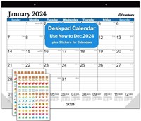 LARGE 22x17 Desk Calendar 2024 - 4 PACK