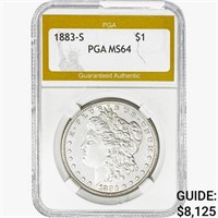 1883-S Morgan Silver Dollar PGA MS64