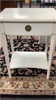 Lamp table, white finish with one drawer, May be