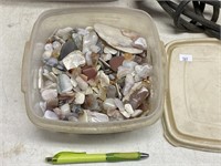 Container of Polished Stone & Shell