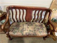 Solid Wood Mahogany Bench with Claw feet and