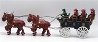 Collectible Cast Iron Clydesdale w/ Wagon