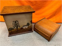 Hand Painted Storage Box + Teak Wood CD Storage