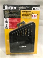 Reverse Drill & Screw Extractor Set 'Titan', 10pc