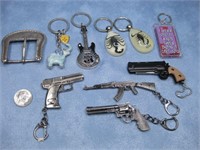 Assorted Key Chains & Belt Buckle