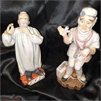 2 Vintage Ceramic Figurines surgeon