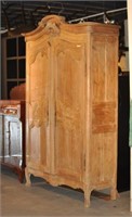 French Provincial Carved Pine Armoire