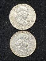 Silver 1957, 1957-D Franklin Half Dollars