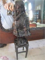 Bronze Statue Of Young Girl On Stool