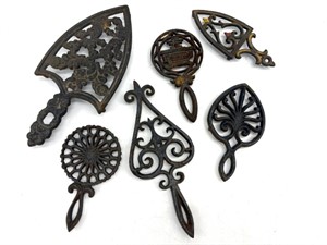 Cast Iron and More Metal Trivets 9” and Smaller