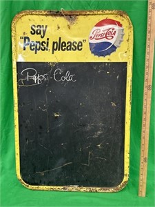 Vintage Pepsi menu board from the Stout sign