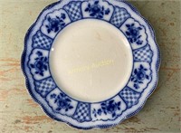 MELBOURNE BY GRINDLEY FLOW BLUE 9" PLATE
