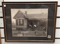 11" x 14" vintage photograph of a family on a porc