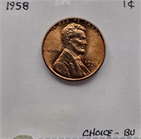 1958 CHOICE BU Lincoln Wheat Cent
