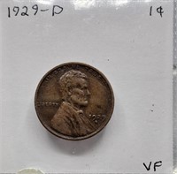 1929 D VF Lincoln Wheat Cent