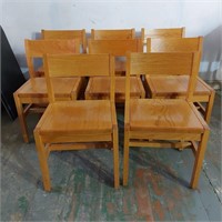 8- KID'S OAK CLASSROOM CHAIRS