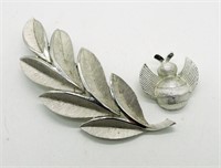 Trifari Bee & Trifari Leaf Brooches