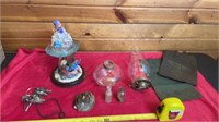 Lamp oil parts, dolphin statue, keys including