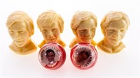Lot 6 Vintage Player Busts & Ball Portraits