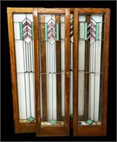 Lot of Four Leaded and Stained Glass Doors.