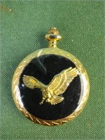 Calvin Hill quartz eagle pocket watch. New and