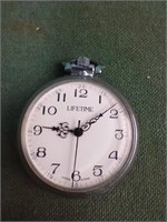 Vintage Lifetime pocket watch with nickel case
