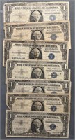 Lot Of 7 Us Silver Certificates