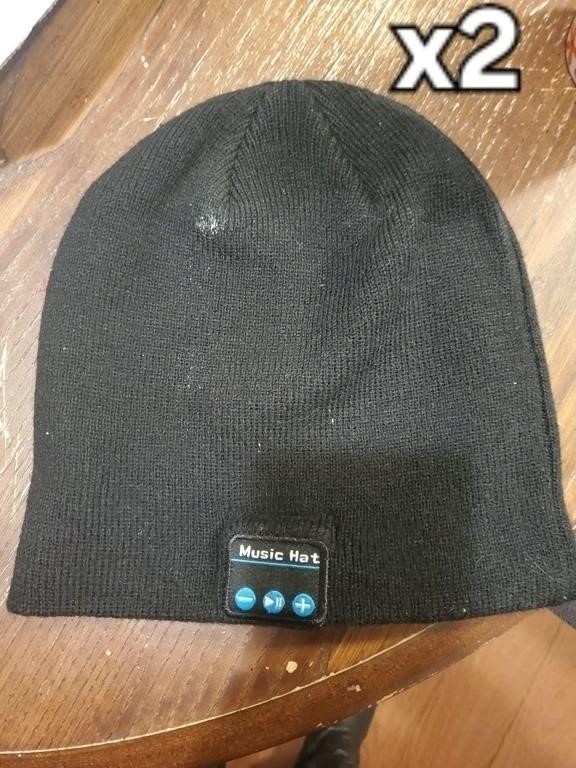 SMINIKER DARK GREY WIRELESS BEANIE MUSIC HAT X2