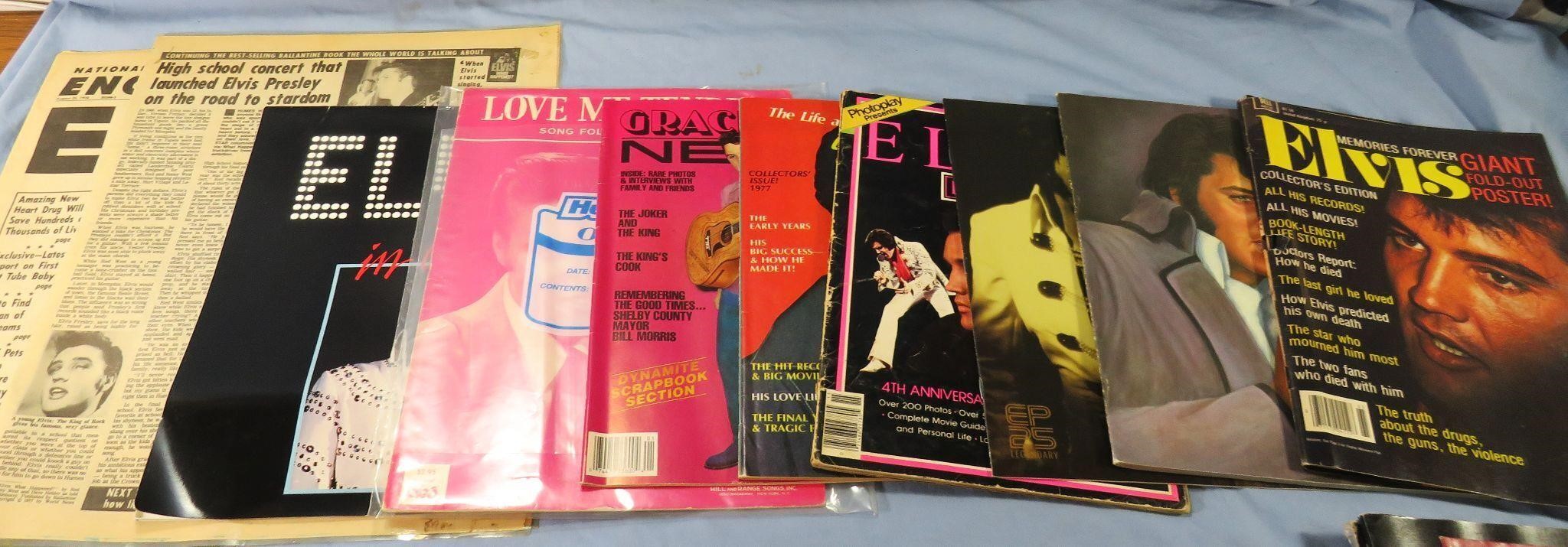 18 ELVIS POSTERS*MAGAZINES AND PHOTOGRAPH LOT