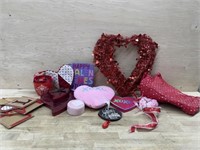 Box of valentine decor