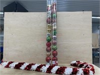 2 yard candy canes & Christmas ornaments