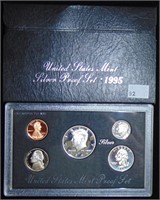 1995 U.S. Silver Proof Set (85¢ in 90% Silver).