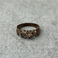 Marked 925 Flower Ring Size 6