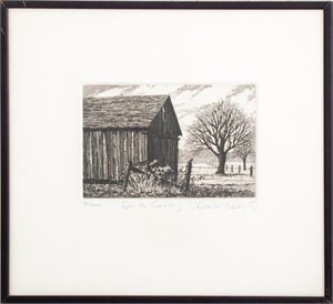 Illegibly Signed "In The Country" Etching, 2015