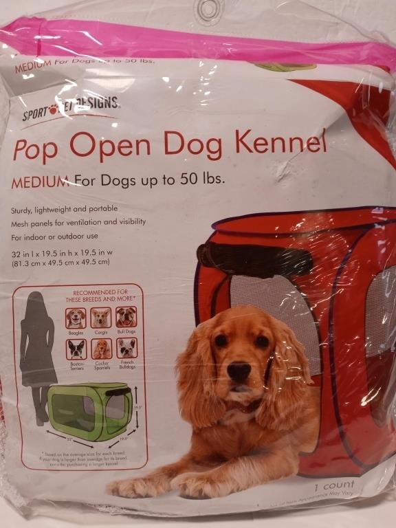 Pop Open Dog Kennel Medium for dogs up 50lbs(new)