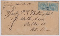 CSA Stamp  #7 Pair on Cover by blue Hillsoboro NC