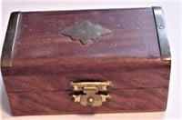 Wood Hinged Trinket Jewel Box