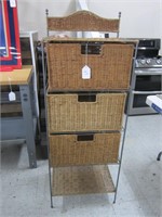 WICKER & METAL STORAGE DRAWERS