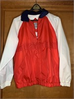 "Be in the Current Scene" Red & White Jacket 80s