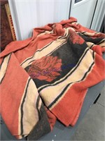 Indian print blanket, worn