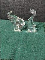 Vtg Pilgrim art glass duck, 4" tall, has small