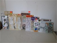 LOT NEW CLEAR RUBBER STAMPS, EMBOSSING FOLDER, ETC