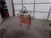 Saw table and skill saw