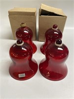 Six (6) Ruby Red Candle Holder Globes