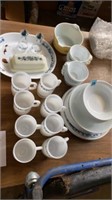 Set of Corelle and milk glass dinnerware over 40