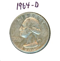 1964-D Washington Silver Quarter