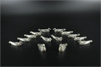 Silea Silver Plated Duck Form Knife Rests & Shaker