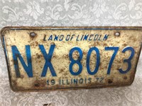 Vintage 1972 Illinois license plate