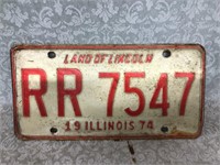 Vintage 1974 Illinois license plate
